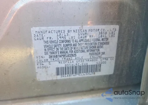 2014 Nissan Sentra S из США, поврежденный, VIN 3N1AB7AP9EL632625